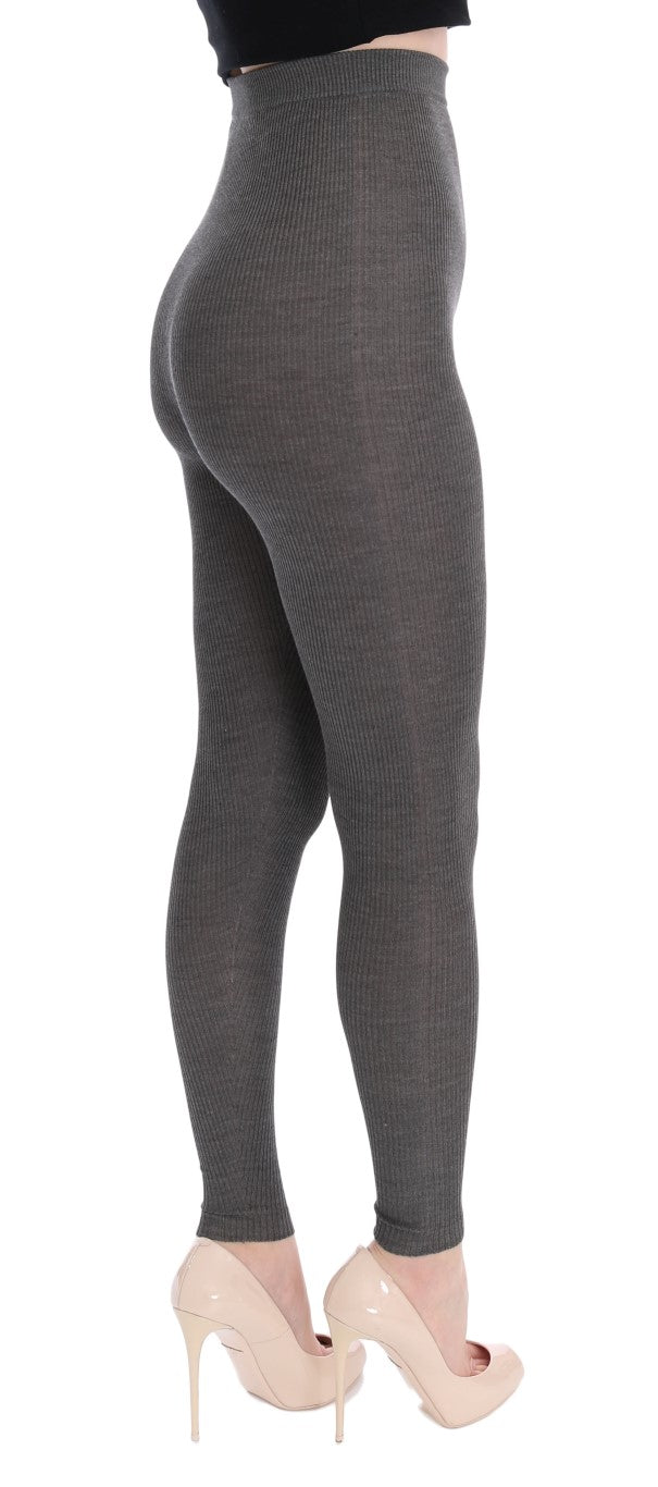 Dolce & Gabbana Cashmere Stretch Leggings — Gray, view 4