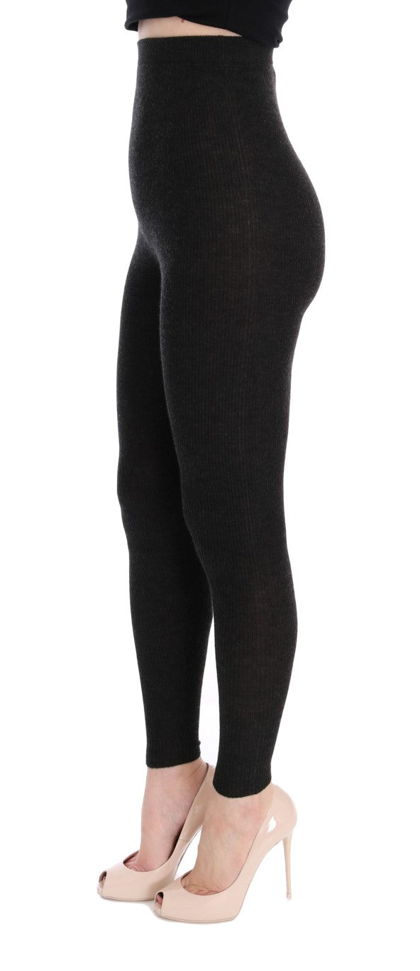 Dolce & Gabbana Cashmere Stretch Leggings — Gray, view 2