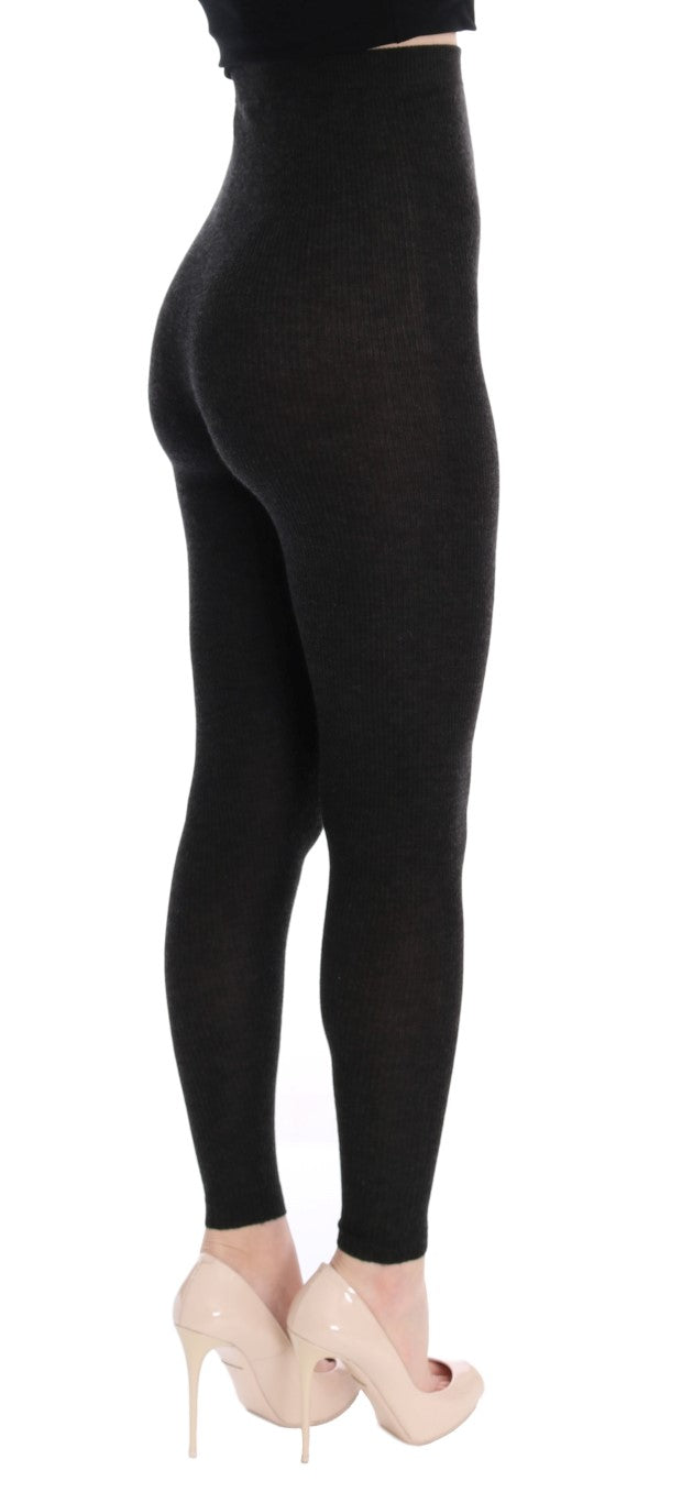 Dolce & Gabbana Cashmere Stretch Leggings — Gray, view 4