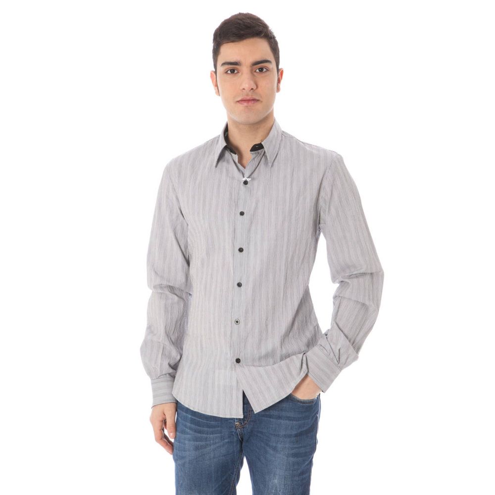 Costume National Pinstriped Cotton Shirt — White by Costume National