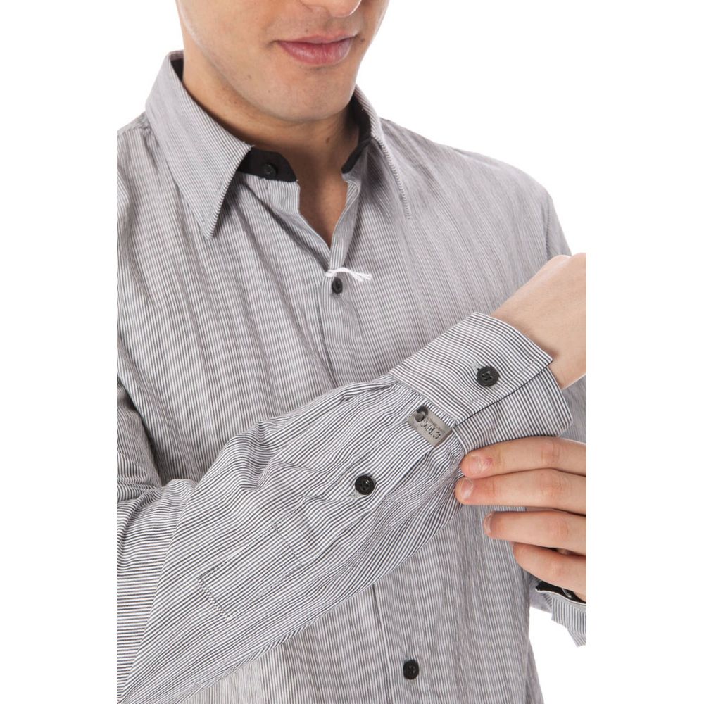 Costume National Pinstriped Cotton Shirt — White, view 2