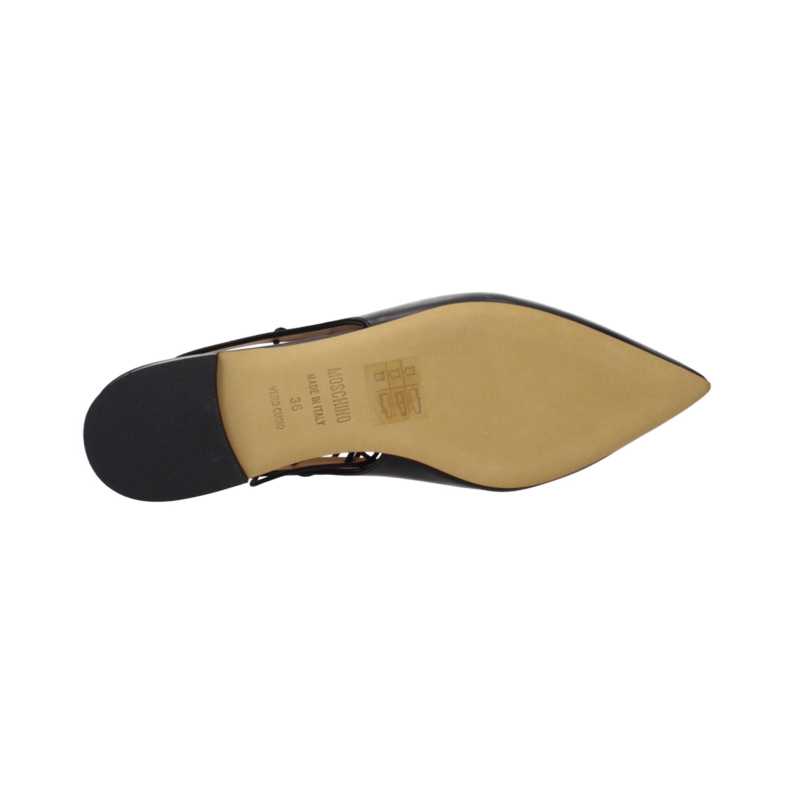 Moschino Lace-Up Leather Flat — Black, view 5