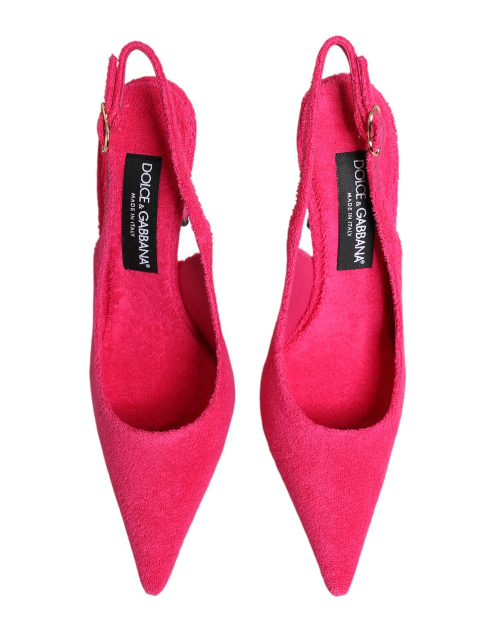 Dolce & Gabbana Terry Cloth Pointed-Toe Slingback Heel — Pink, view 2