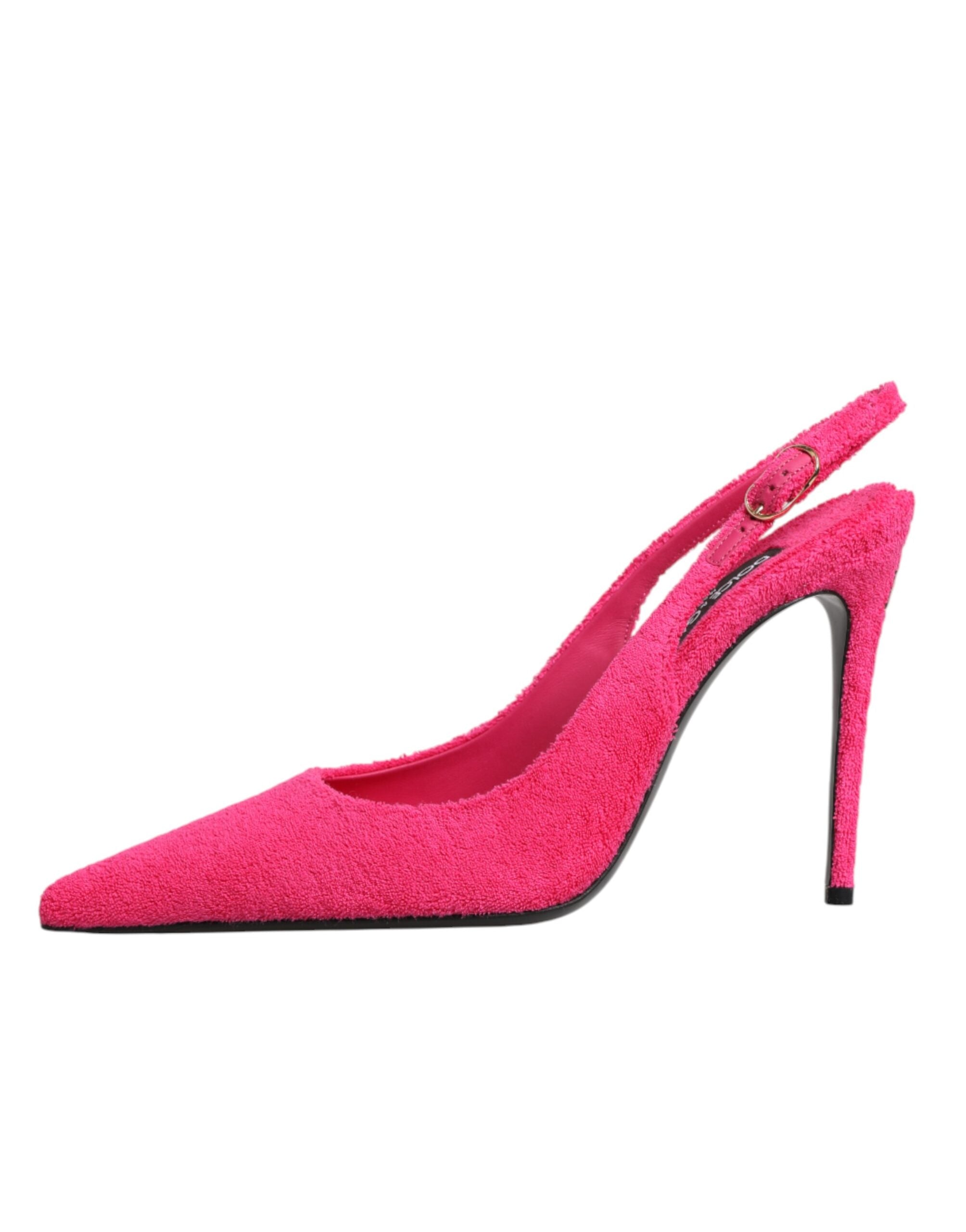 Dolce & Gabbana Terry Cloth Pointed-Toe Slingback Heel — Pink, view 6