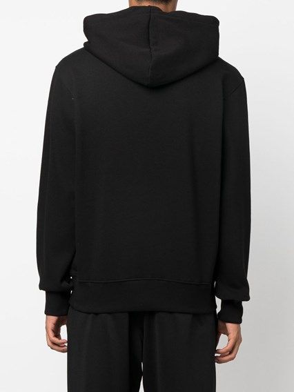 Versace Jeans Logo-Print Cotton Hoodie — Black, view 2