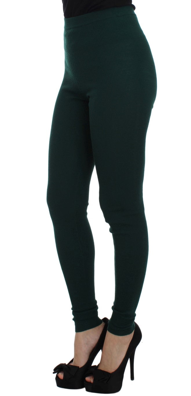 Dolce & Gabbana Cashmere Stretch Leggings — Green, view 2