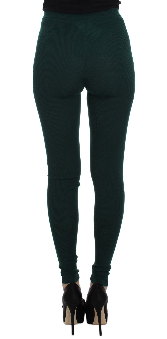 Dolce & Gabbana Cashmere Stretch Leggings — Green, view 3