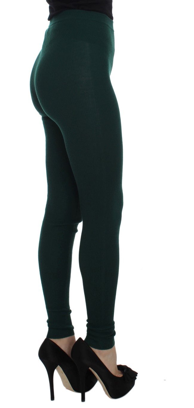 Dolce & Gabbana Cashmere Stretch Leggings — Green, view 4