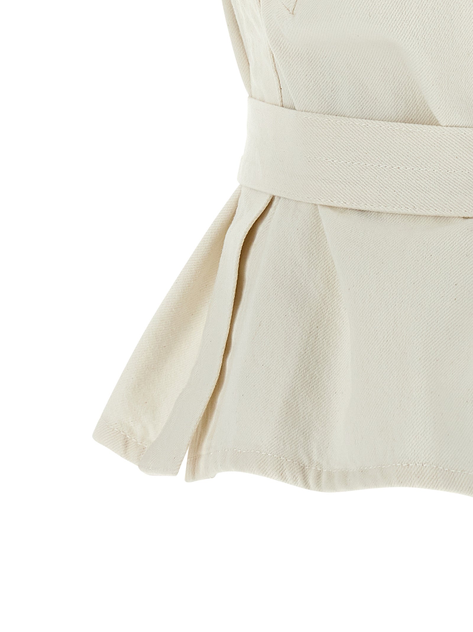 Lemaire Cotton Vest — White, view 4