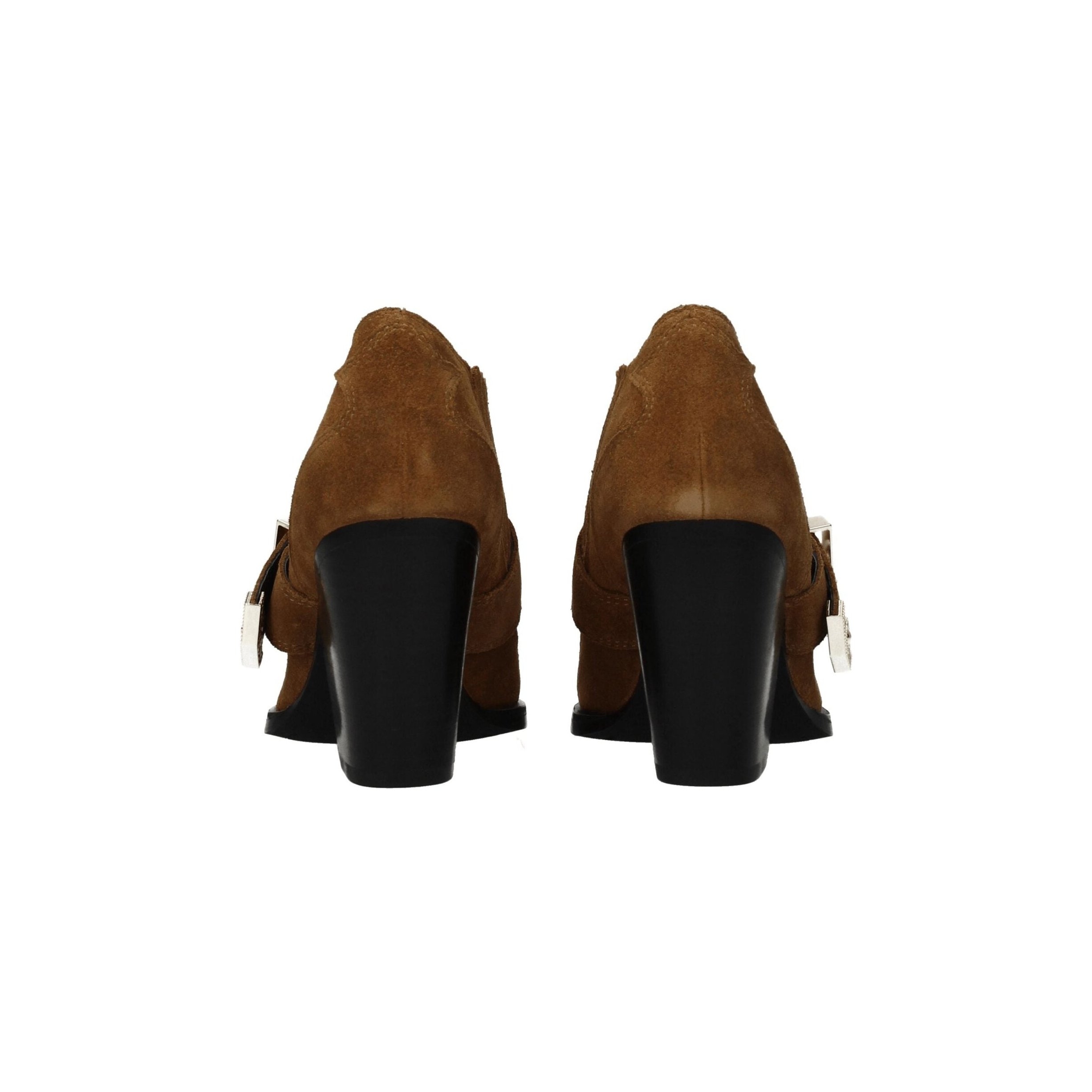 Versace Jeans Suede Block Heel Bootie — Brown, view 5