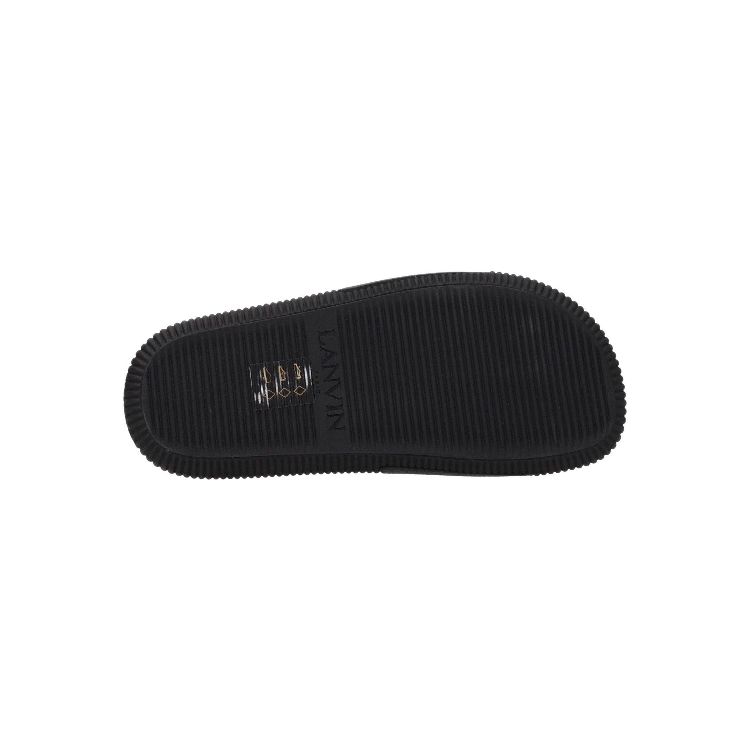 Lanvin Logo Embroidered Slippers — Black, view 5