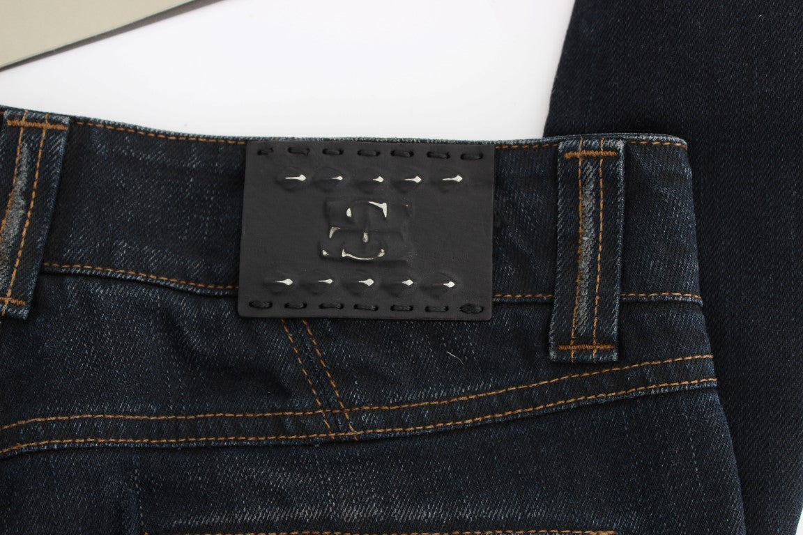 Ermanno Scervino Slim Fit Cotton Denim Jeans — Blue, view 8