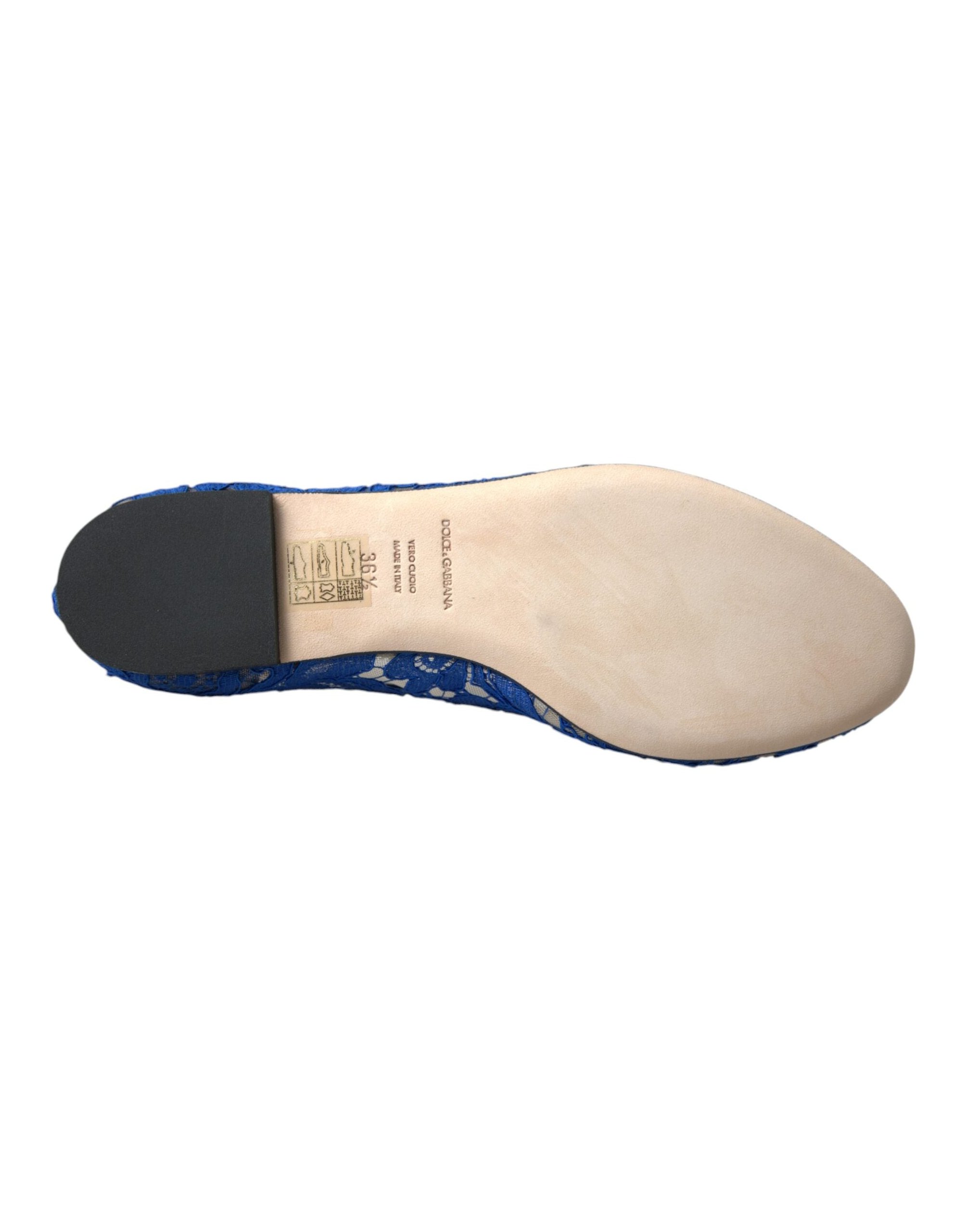 Dolce & Gabbana Lace Crystal-Embellished Flat — Blue, view 7