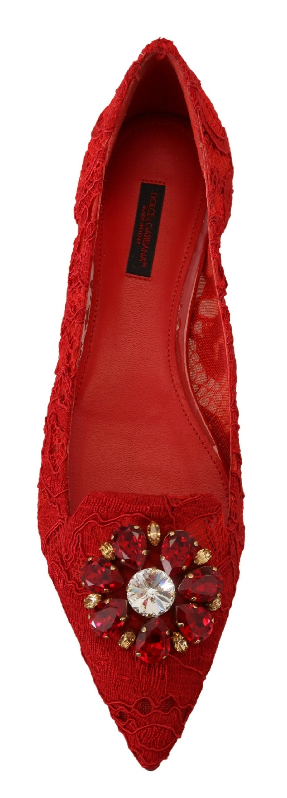 Dolce & Gabbana Crystal-Embellished Flat — Red, view 2