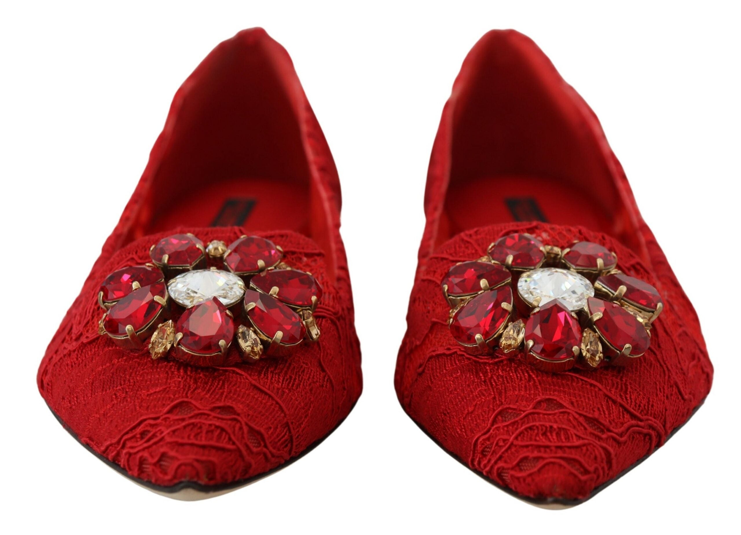 Dolce & Gabbana Crystal-Embellished Flat — Red, view 3