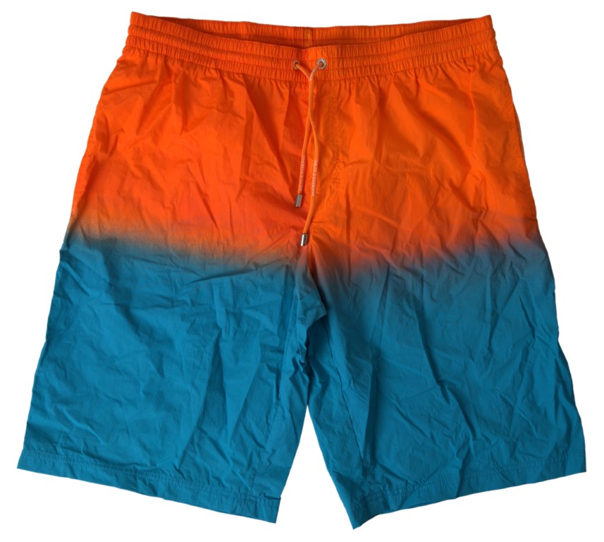 Dolce & Gabbana Gradient Nylon Swim Shorts — Orange, view 3