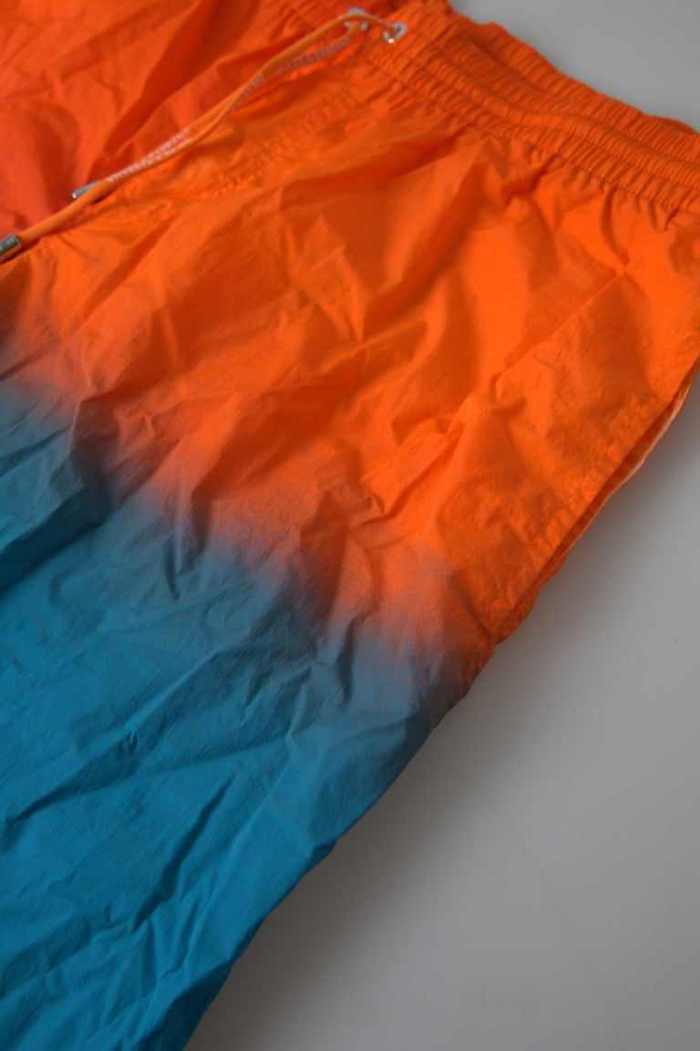 Dolce & Gabbana Gradient Nylon Swim Shorts — Orange, view 4
