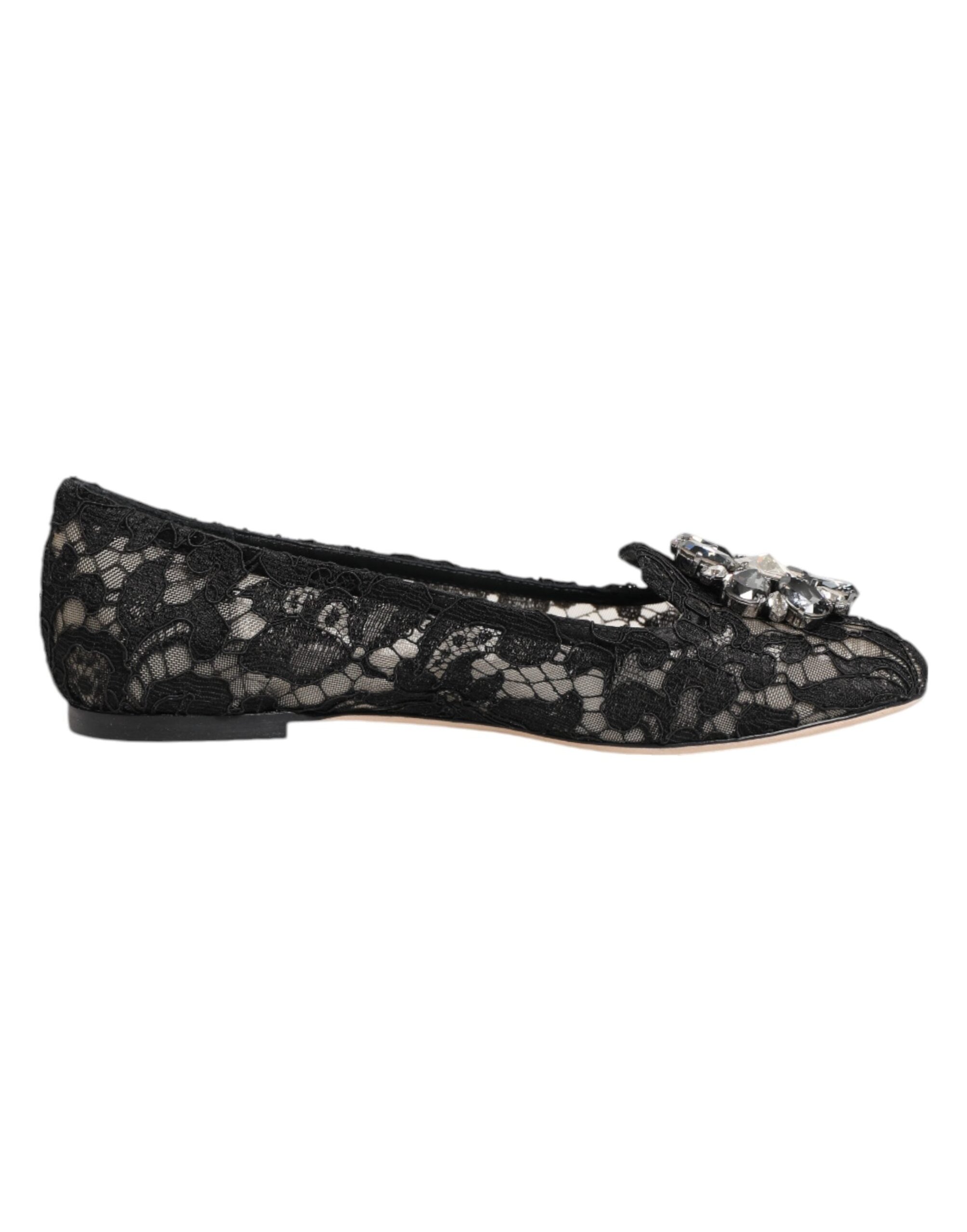 Dolce & Gabbana Taormina Lace Flat — Black, view 2