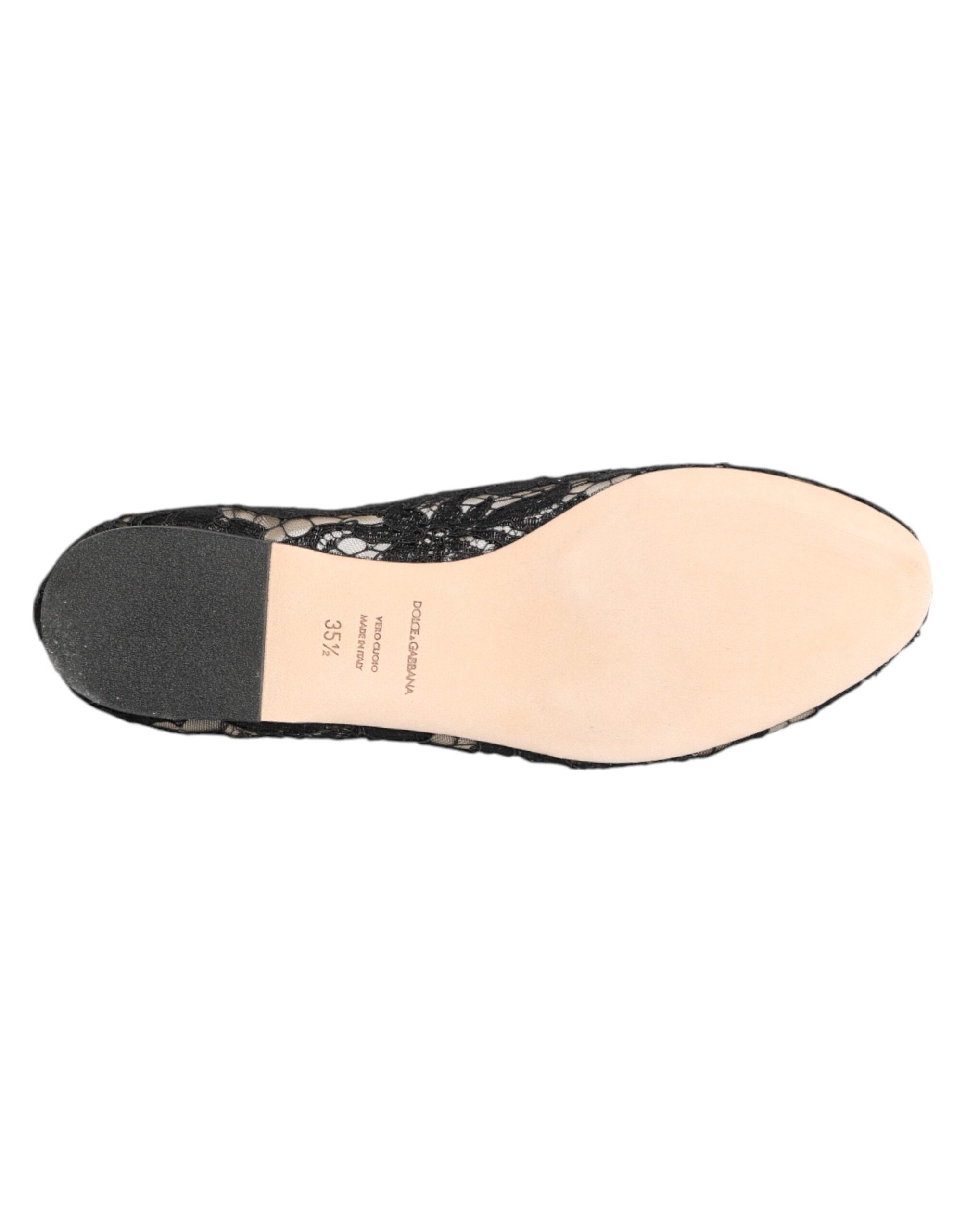 Dolce & Gabbana Taormina Lace Flat — Black, view 3