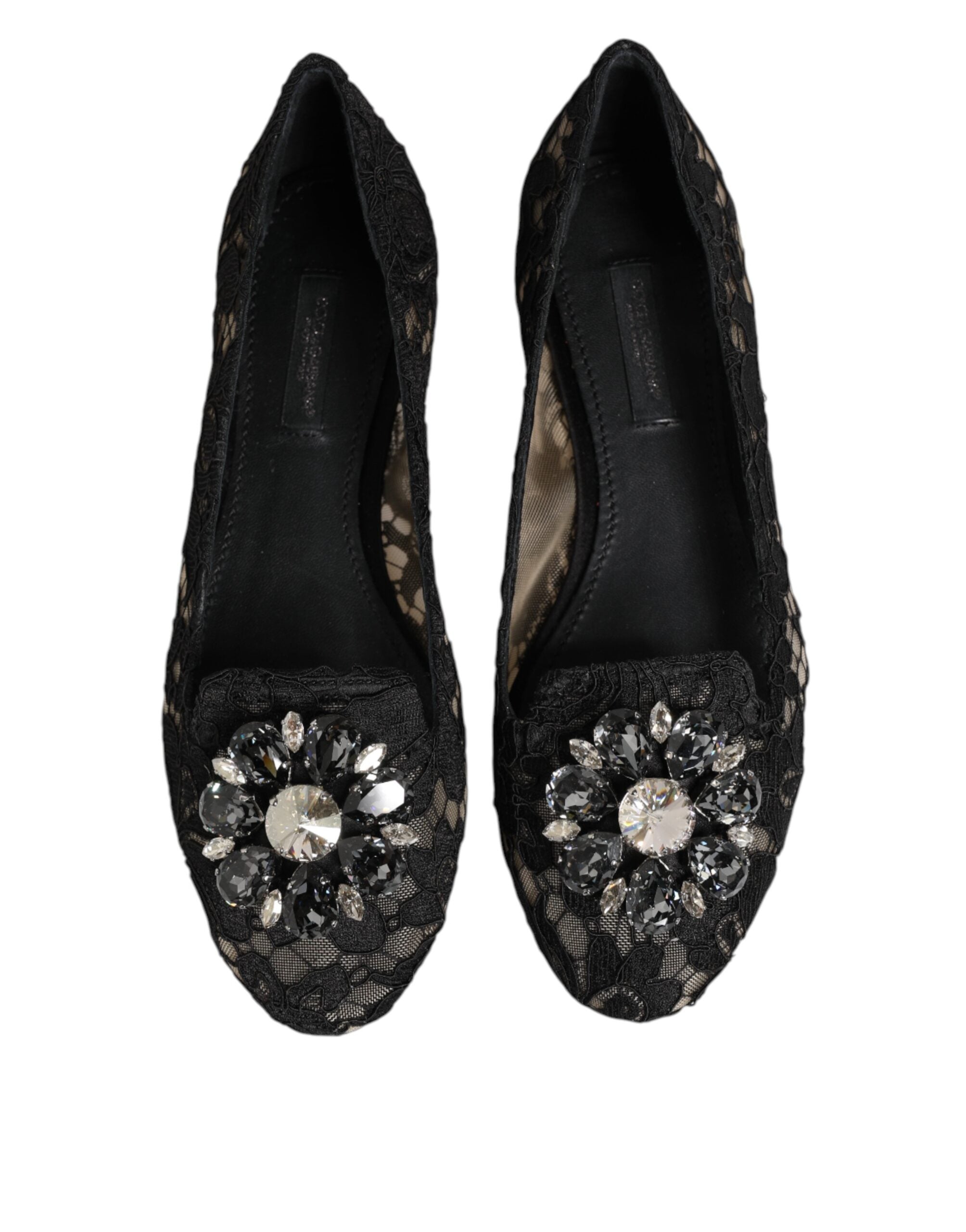 Dolce & Gabbana Taormina Lace Flat — Black, view 6