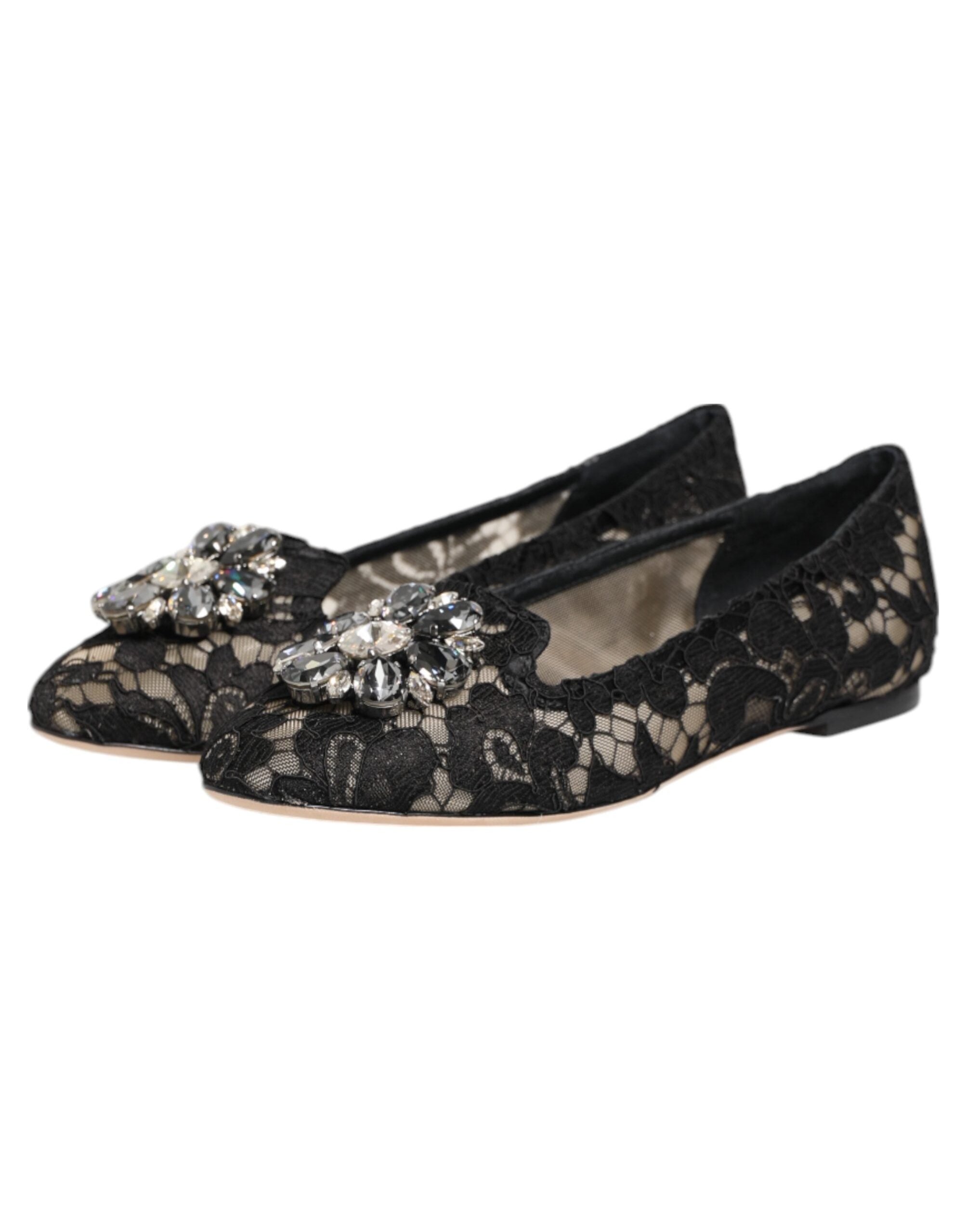 Dolce & Gabbana Taormina Lace Flat — Black, view 7