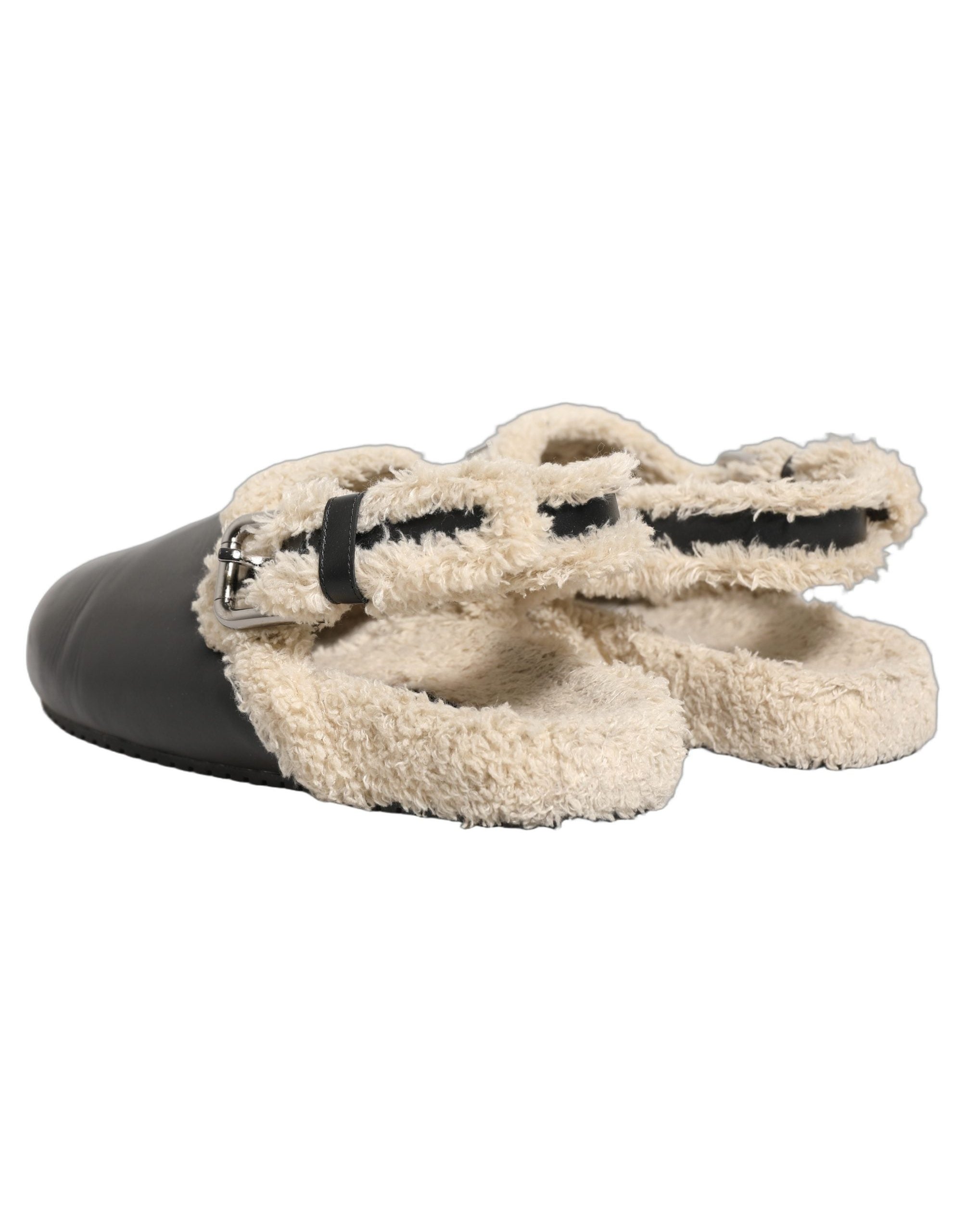 Dolce & Gabbana Faux Fur Shearling Slipper — Black, view 5