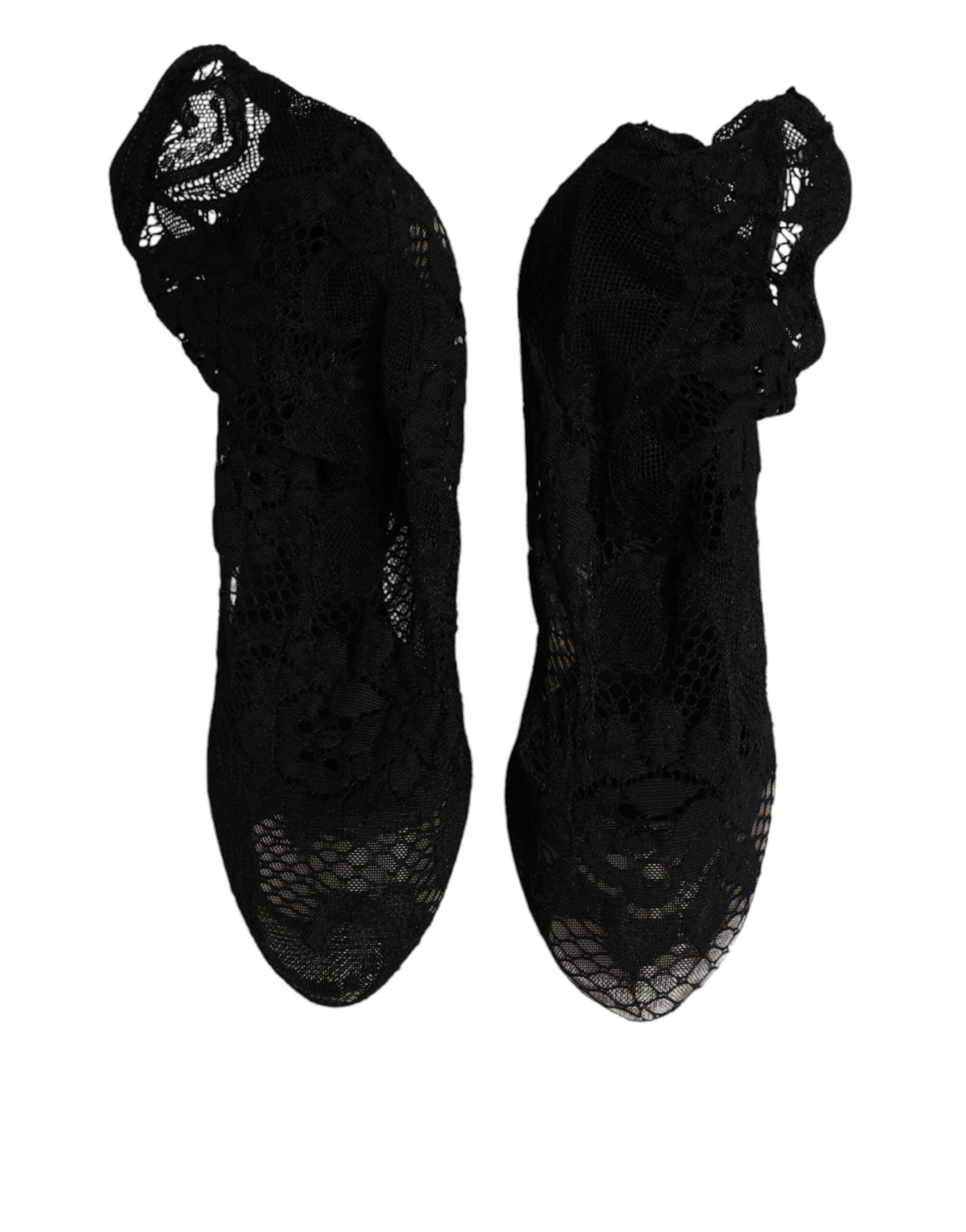 Dolce & Gabbana Lace Stretch Boot — Black, view 2