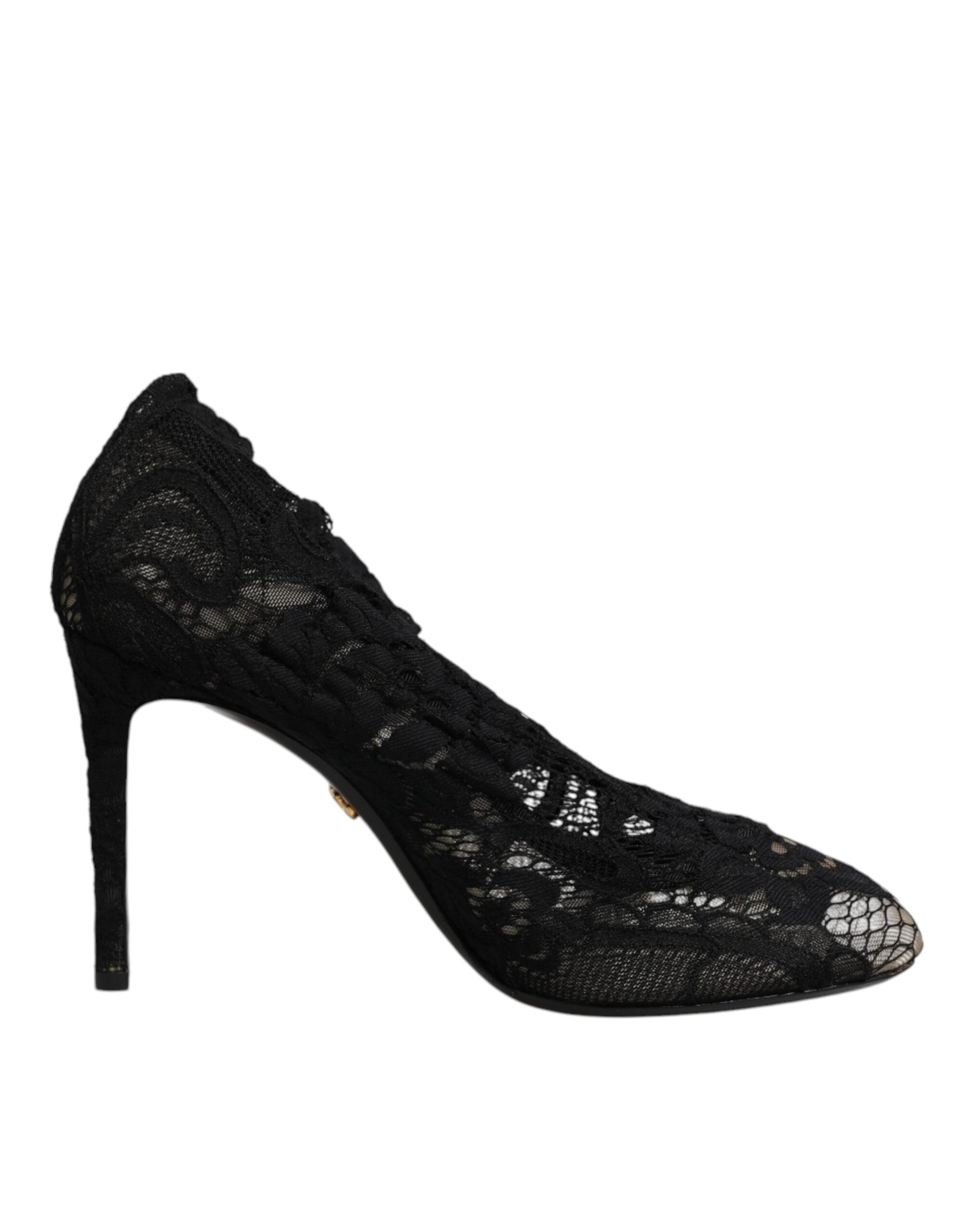 Dolce & Gabbana Lace Stretch Boot — Black, view 7