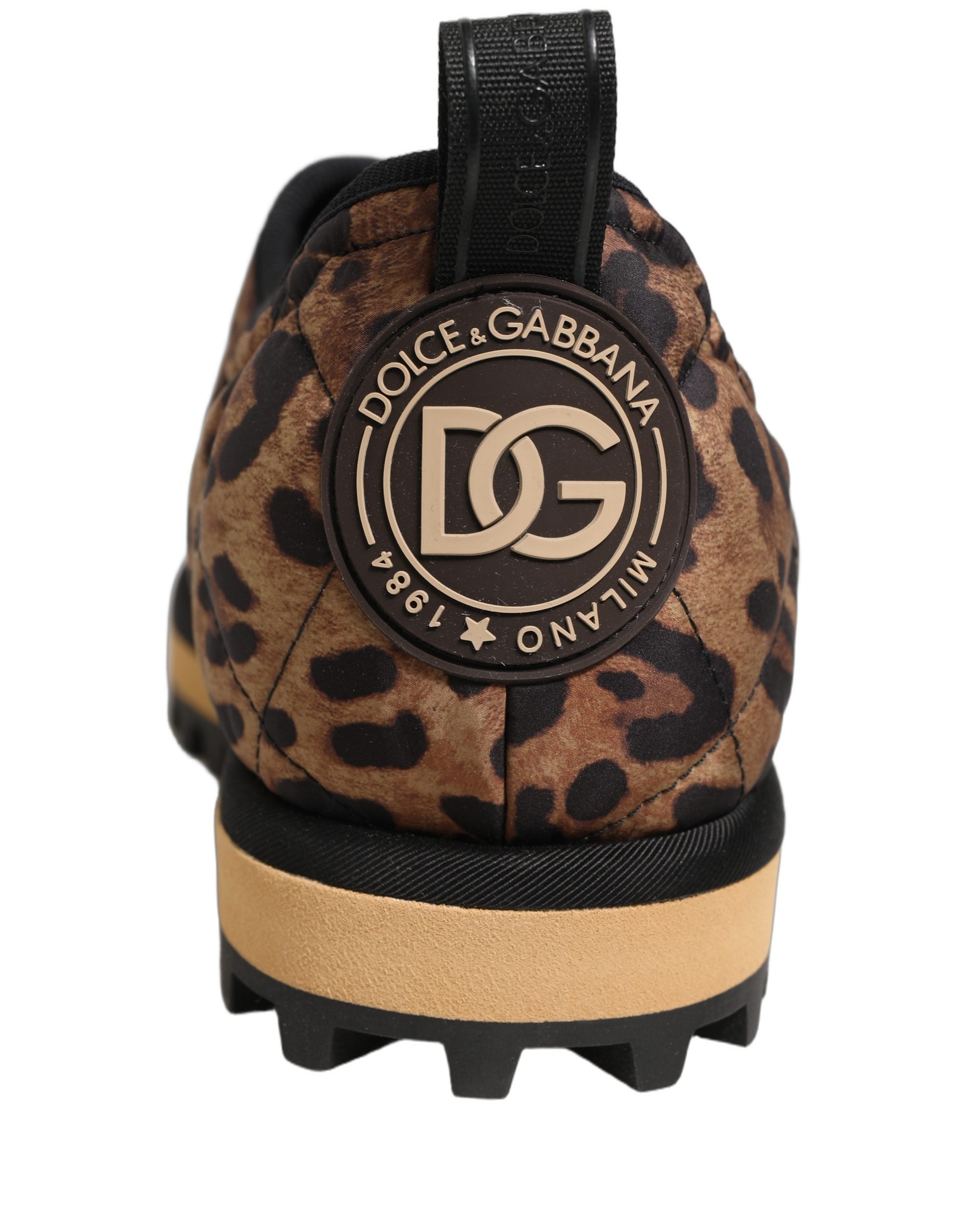 Dolce & Gabbana Leopard-Print Quilted Sneaker — Brown by Dolce Gabbana