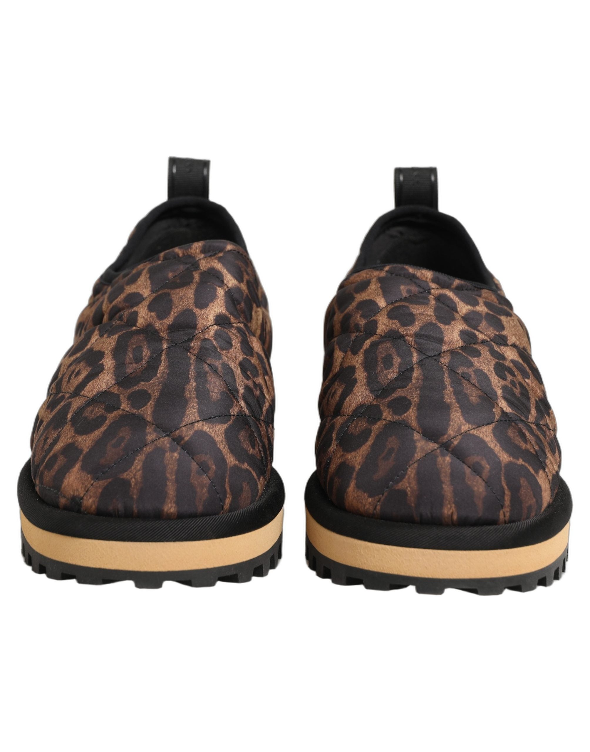 Dolce & Gabbana Leopard-Print Quilted Sneaker — Brown, view 2