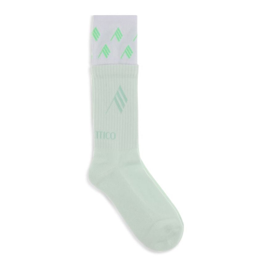 The Attico Logo-Printed Cotton Socks — White, view 2