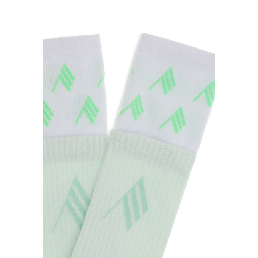 The Attico Logo-Printed Cotton Socks — White, view 3