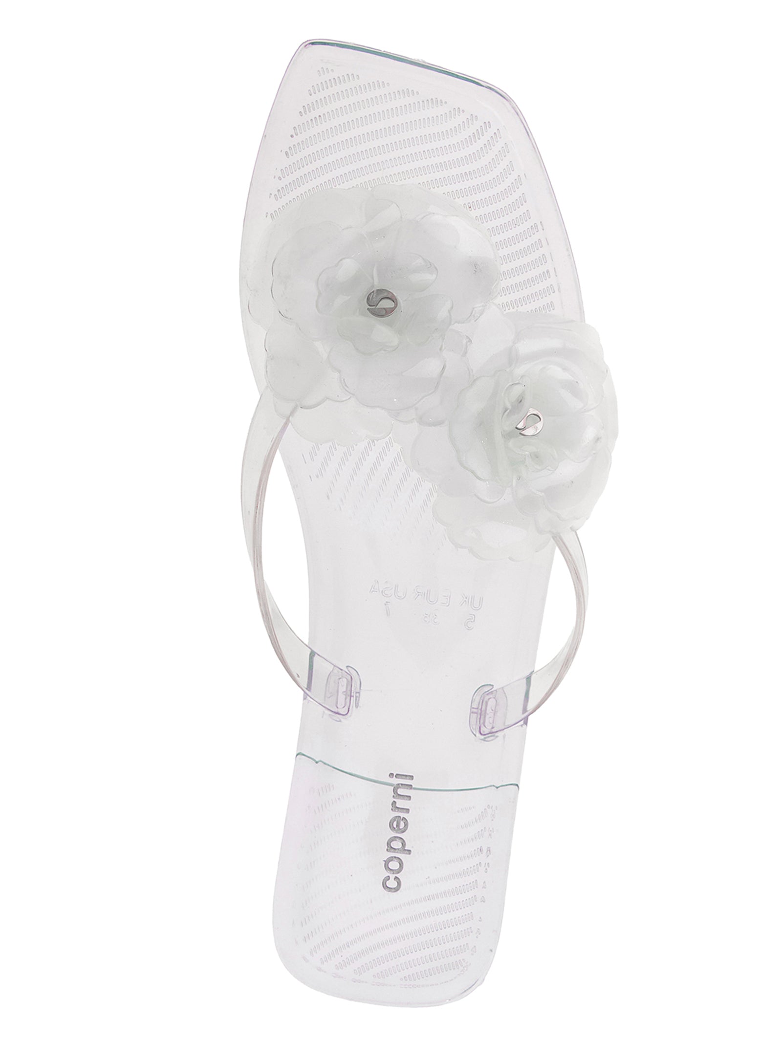 Coperni PVC Flower Sandals — Clear, view 4