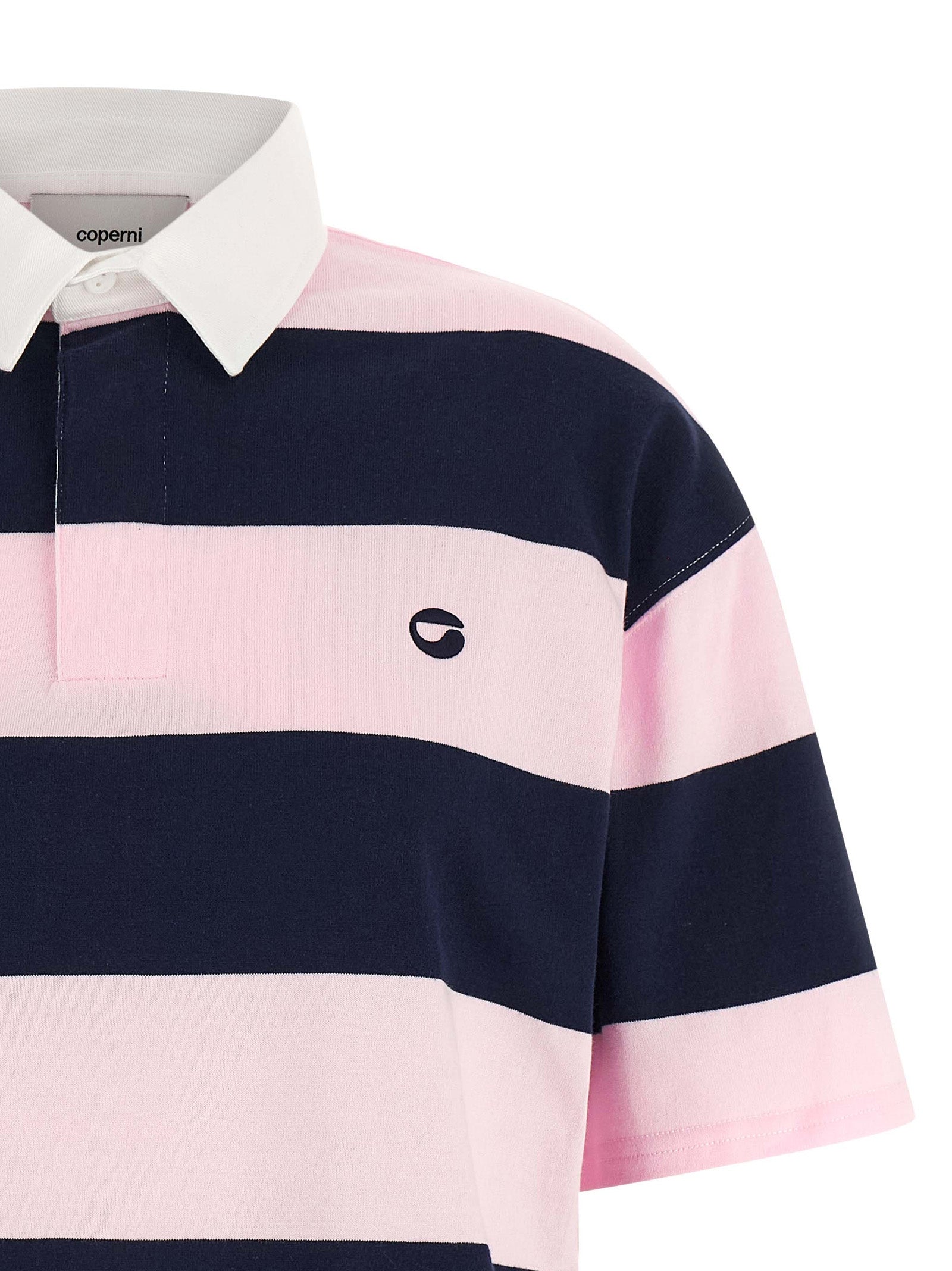 Coperni Striped Organic Cotton Polo Shirt — Multicolor, view 3