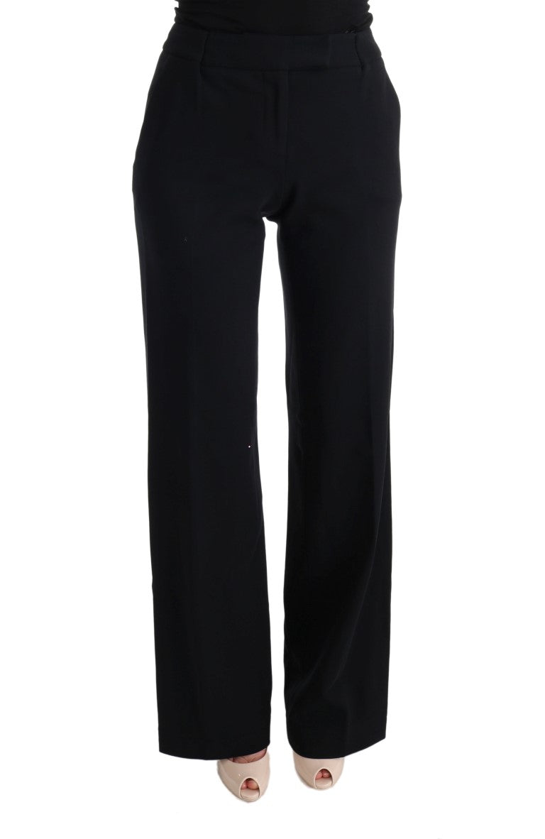 Ermanno Scervino Viscose Bootcut Trousers — Black by Ermanno Scervino