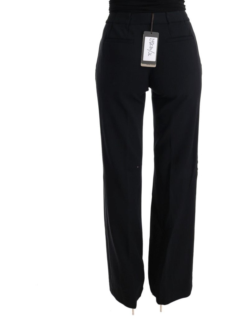 Ermanno Scervino Viscose Bootcut Trousers — Black, view 3