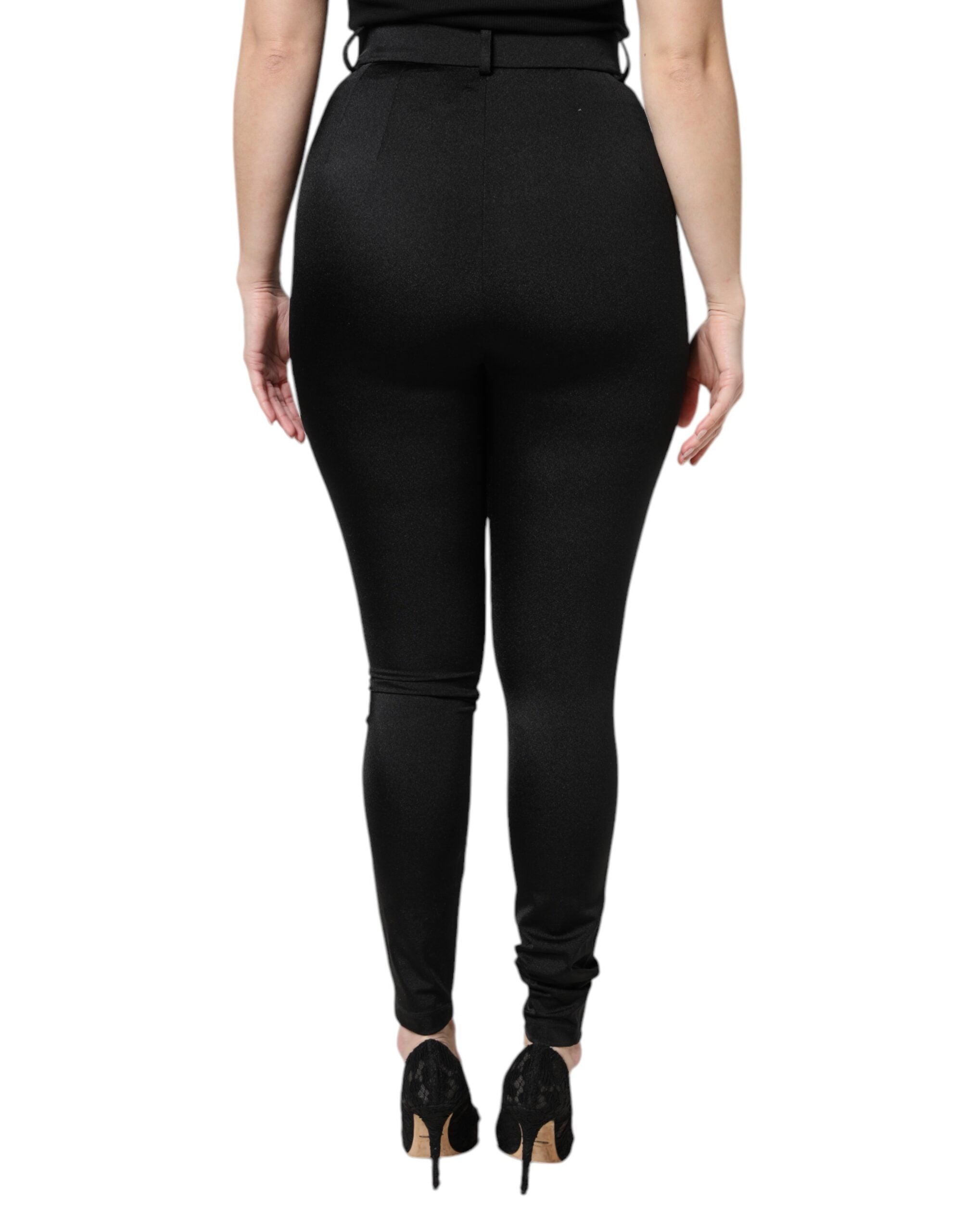 Dolce & Gabbana High-Waist Nylon Leggings — Black, view 4
