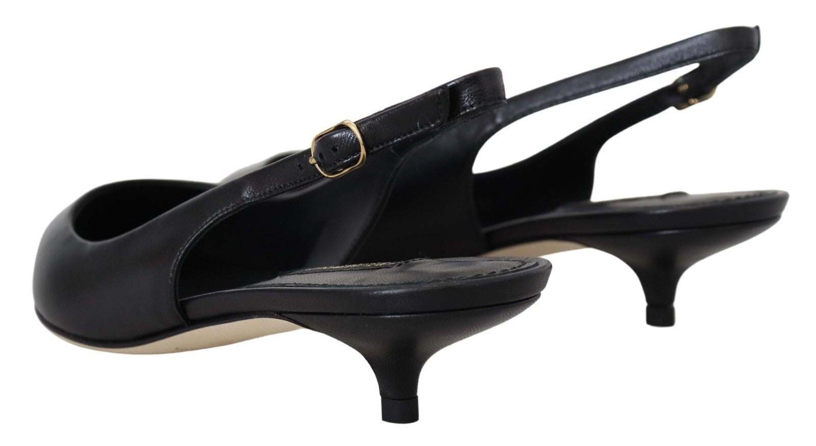 Dolce & Gabbana Leather Slingback Heel — Black, view 2