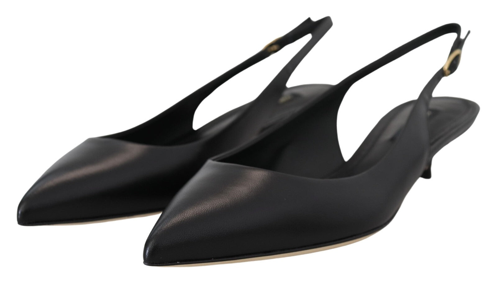 Dolce & Gabbana Leather Slingback Heel — Black, view 3