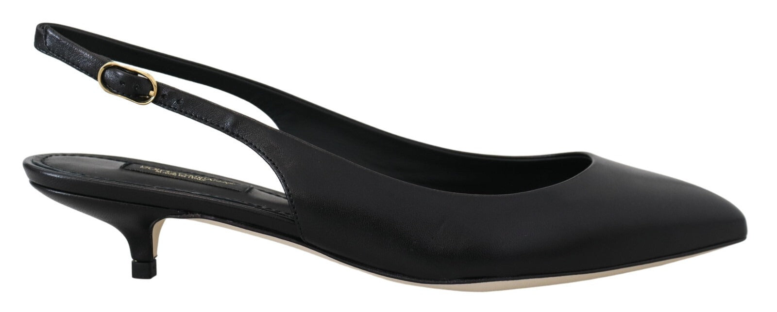 Dolce & Gabbana Leather Slingback Heel — Black, view 6