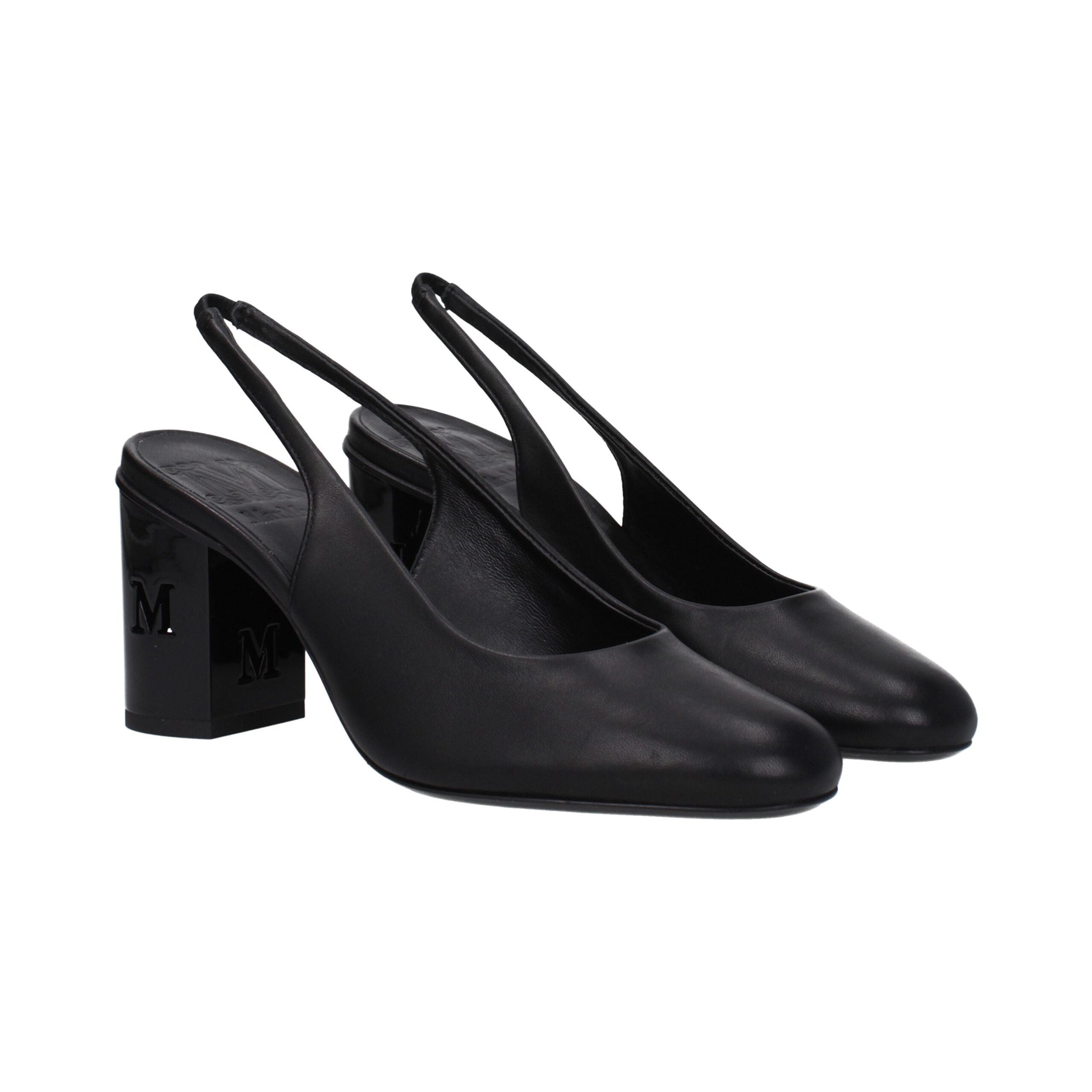Max Mara Leather Slingback Heel — Black, view 2