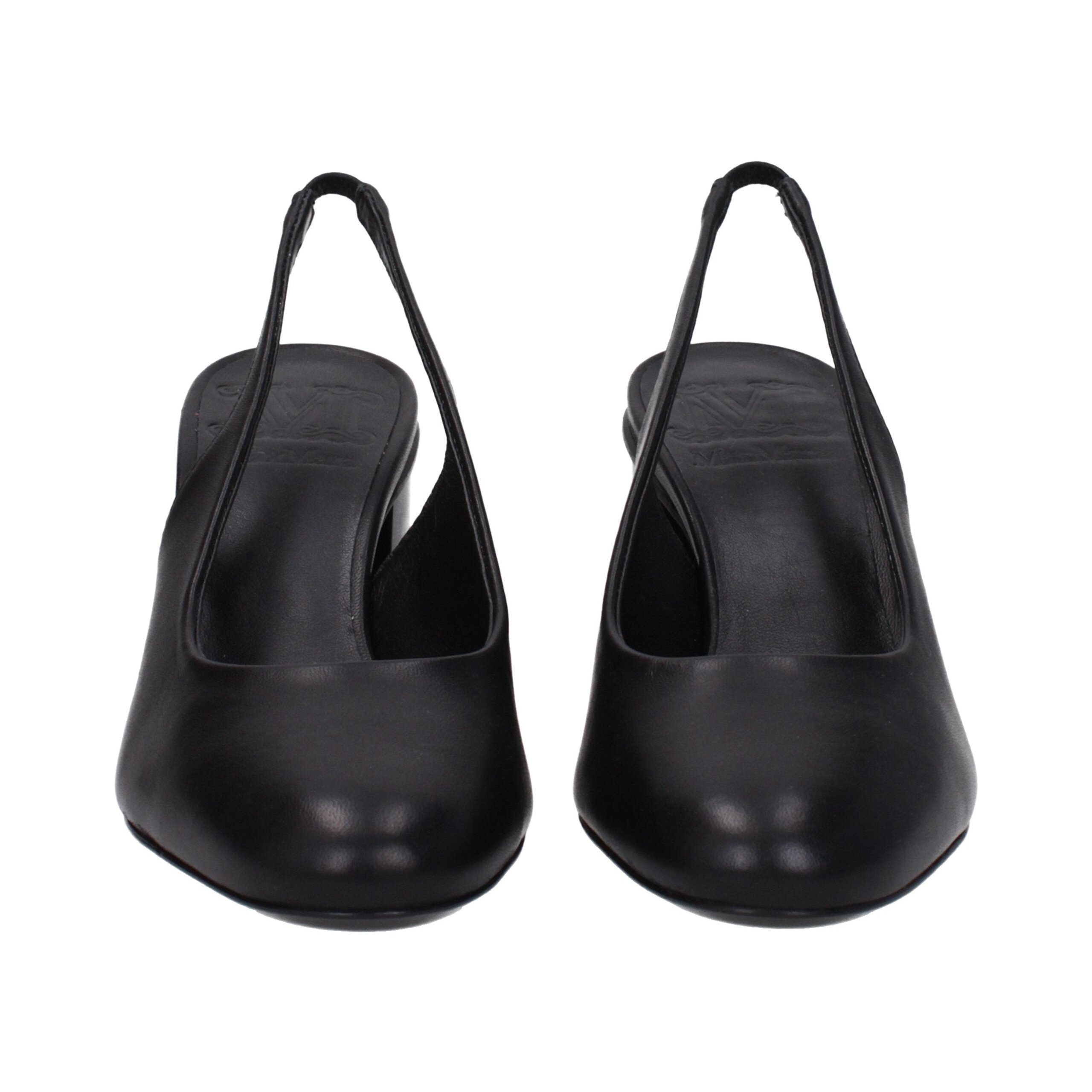 Max Mara Leather Slingback Heel — Black, view 3
