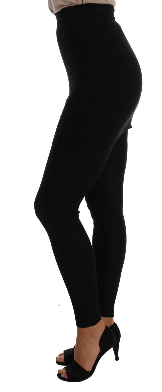 Dolce & Gabbana Cashmere Silk Stretch Leggings — Black, view 2