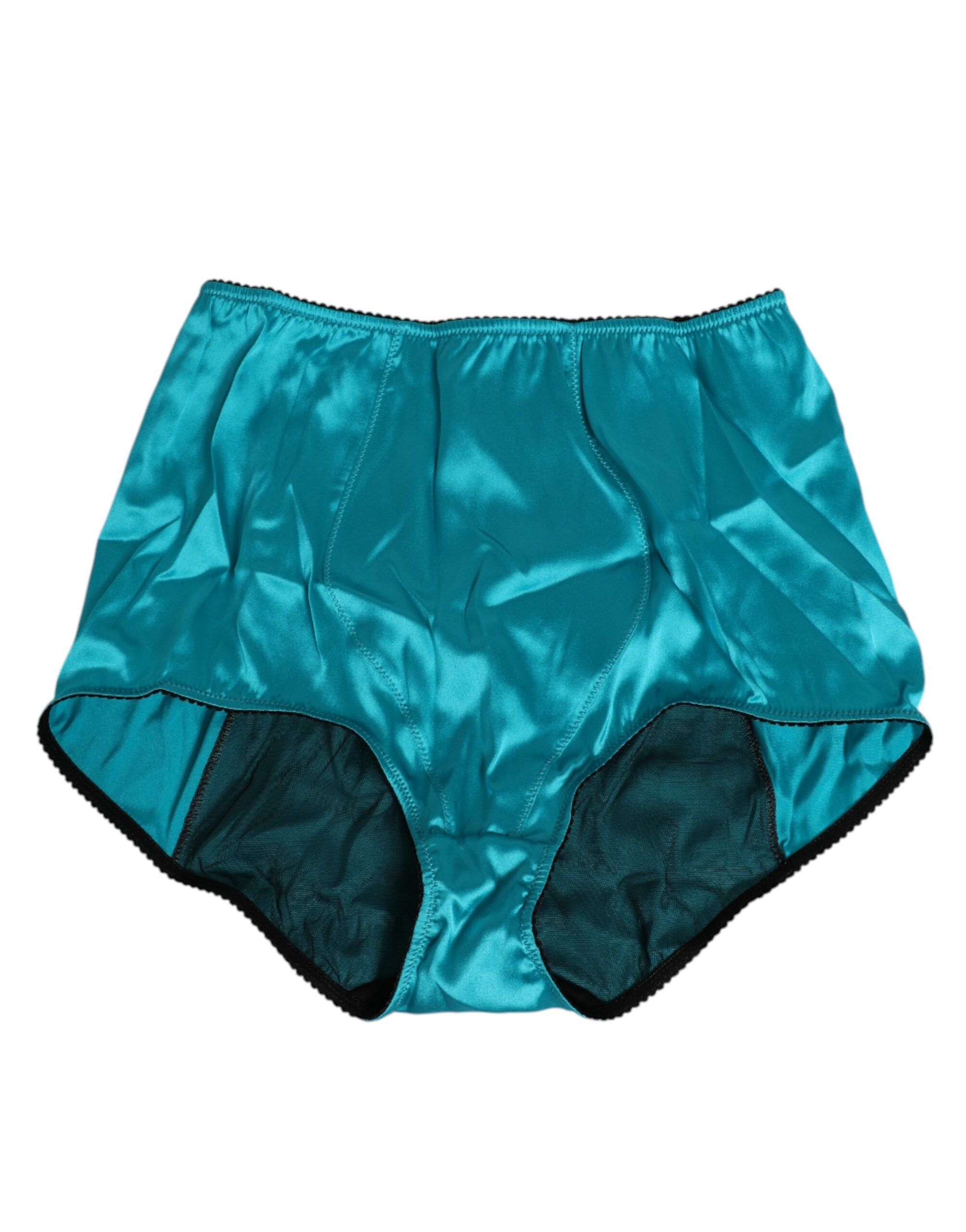 Dolce & Gabbana Satin High-Waist Brief — Green by Dolce Gabbana