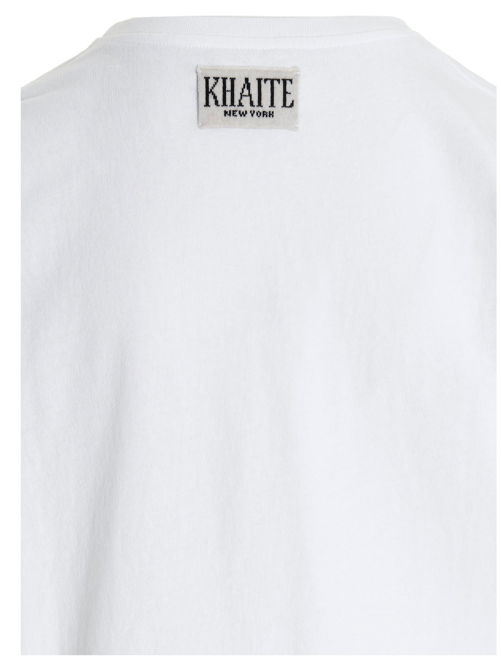 Khaite Cotton Crew Neck T-Shirt — White, view 4