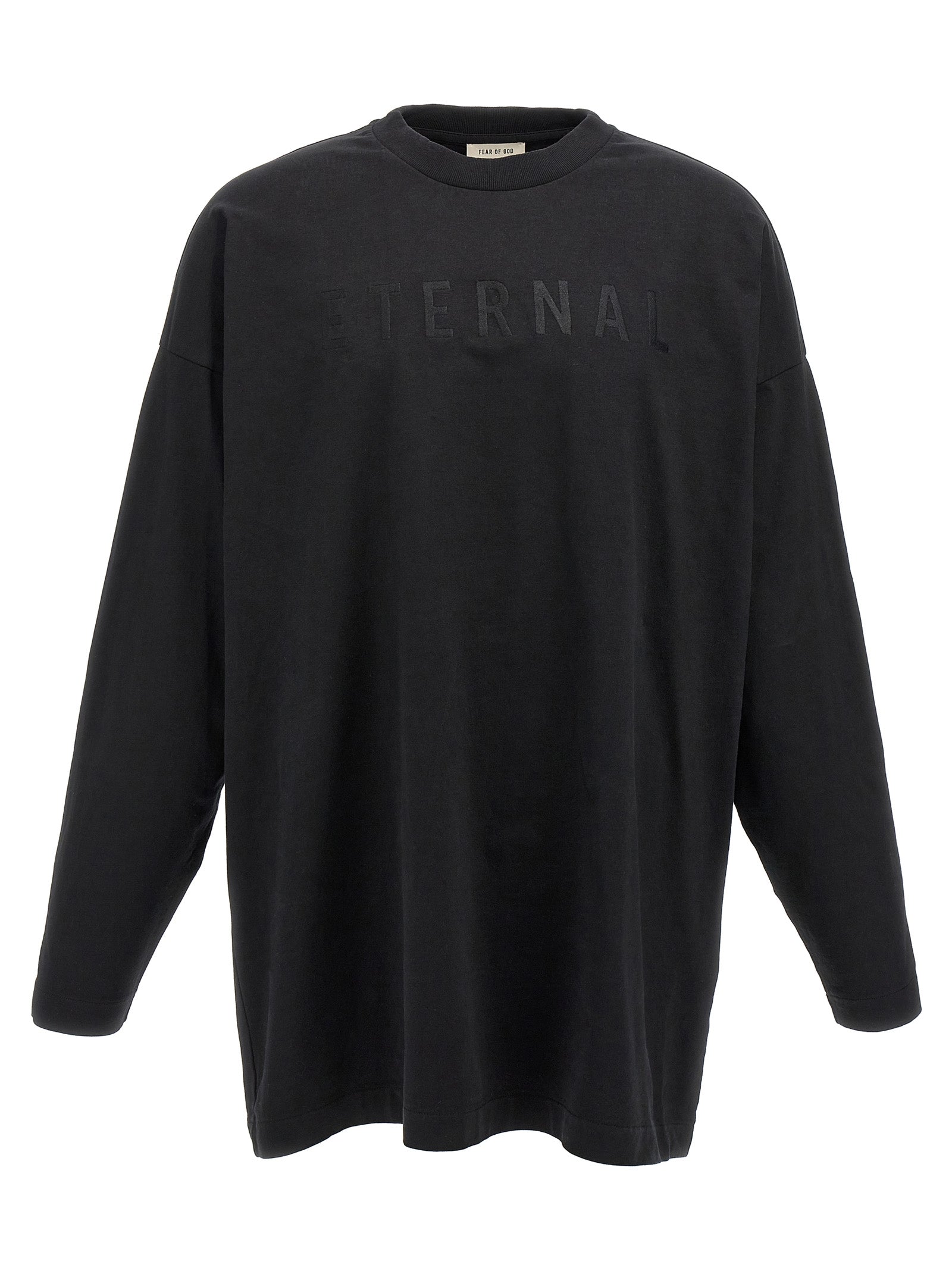 Fear Of God Tone-on-Tone Embroidered Cotton T-Shirt — Black by Fear Of God