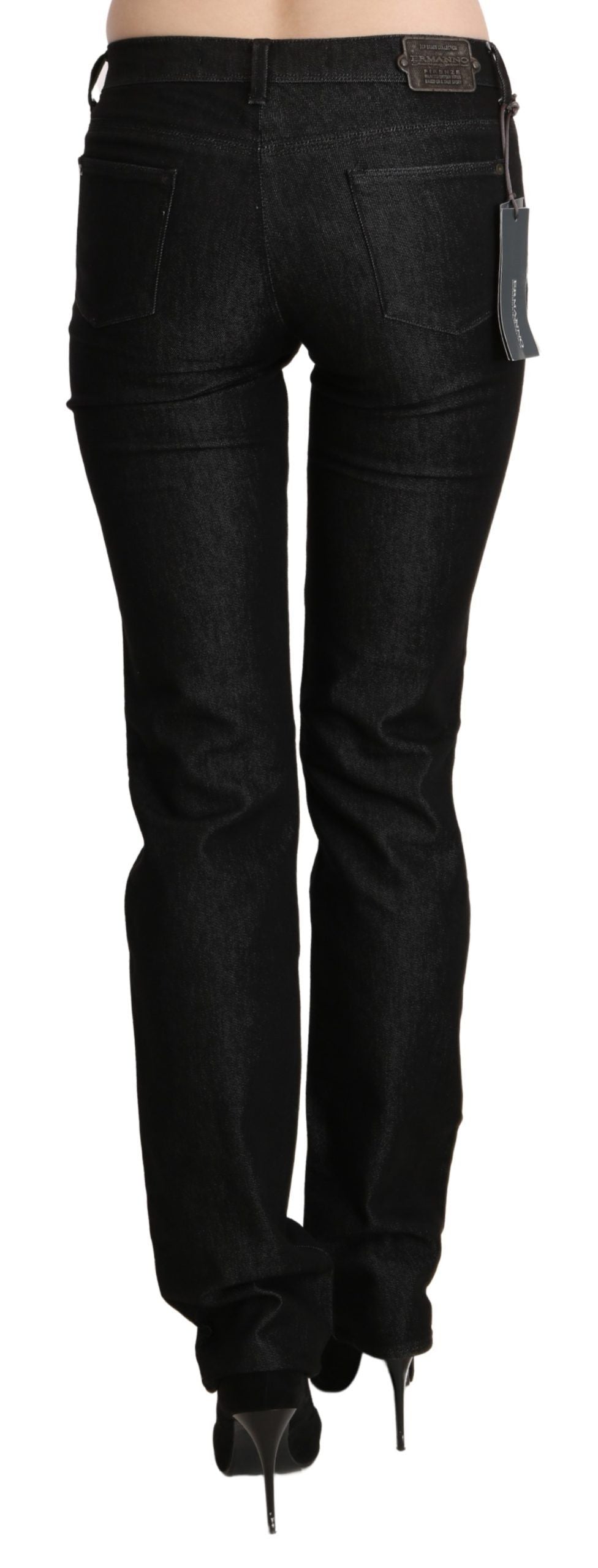Ermanno Scervino Mid-Waist Skinny Denim Jeans — Black, view 2