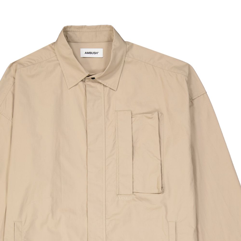 Ambush Cotton Overshirt Shirt — Beige, view 3