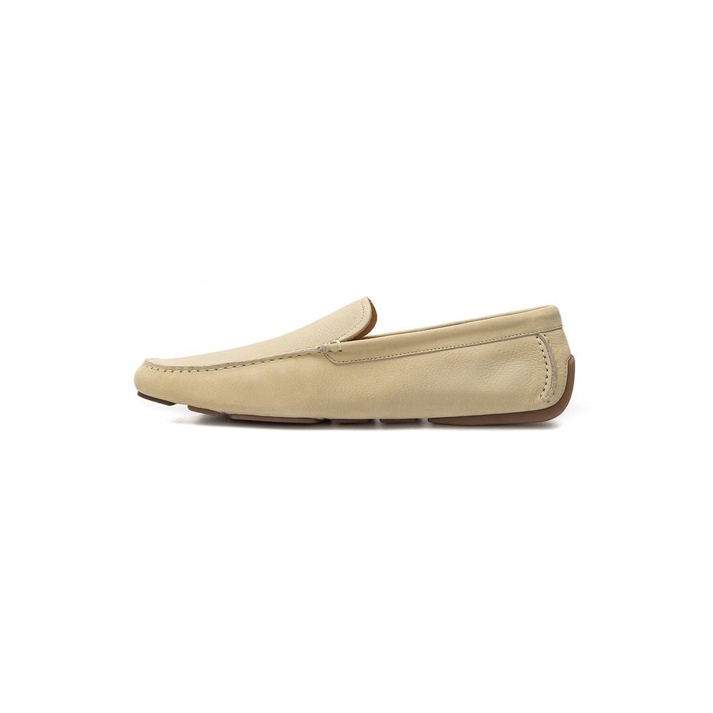 Bally Leather Moccasin Loafer — Beige, view 2