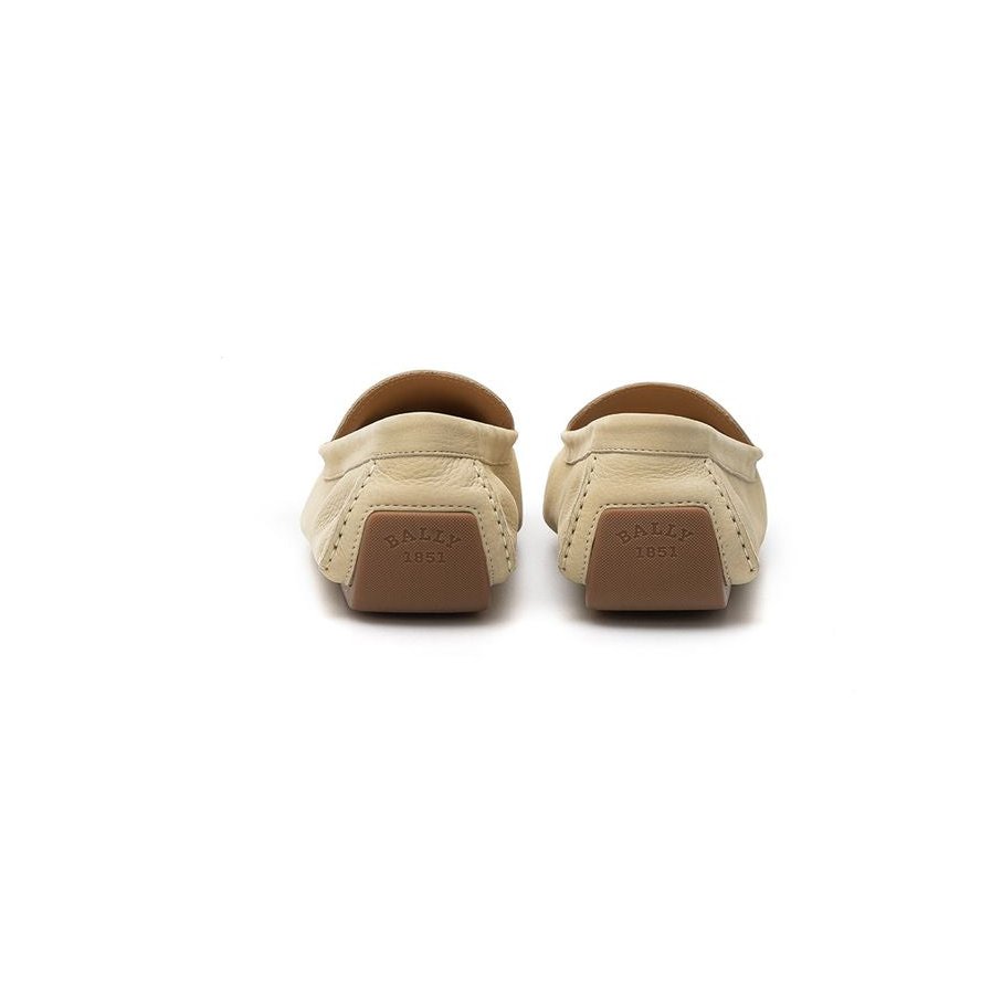 Bally Leather Moccasin Loafer — Beige, view 4